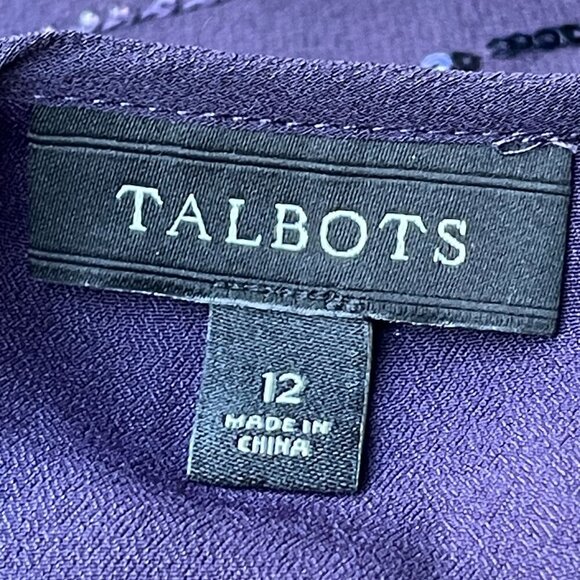 Talbots Vintage 100% Silk Beaded Sequined Evening Tank Women 12 - Picture 5 of 11